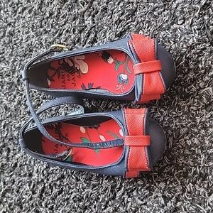 Janie and Jack red bow shoes